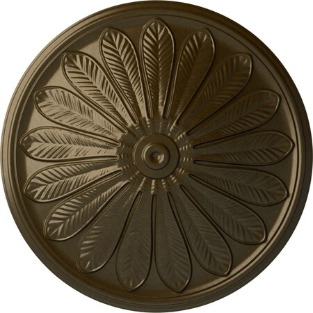 Ekena Millwork Brontes Ceiling Medallion (Fits Canopies up to 3 5/8"), Hand-Painted Brass, 25 1/2"OD x 5 1/2"P CM25BRBRS